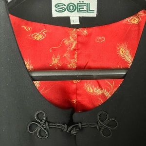 Soel Uni-sex 100% Black wool Large Vest